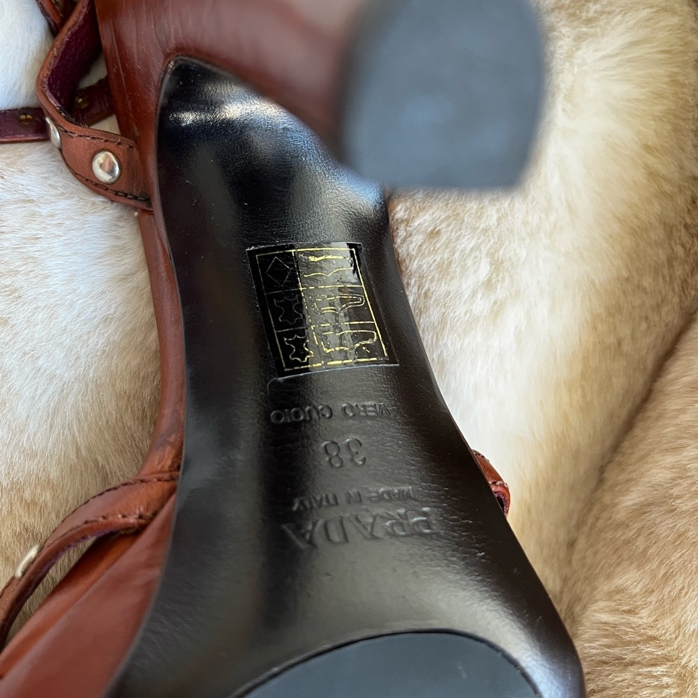 Prada Calzature Donna Brown Leather Heels - Picture 7 of 13
